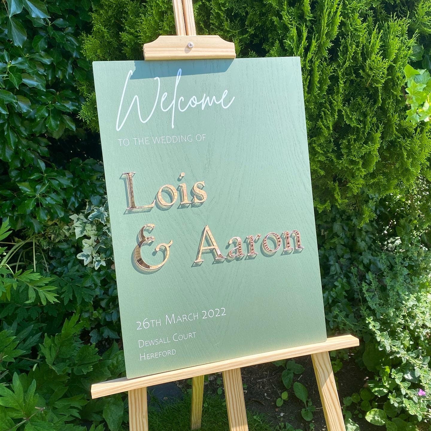 Wedding Welcome Sign Acrylic, Welcome To Our Wedding Sign, Modern Gold Acrylic, Personalised Wedding Decoration, Entrance Sign, A1 A2 XL