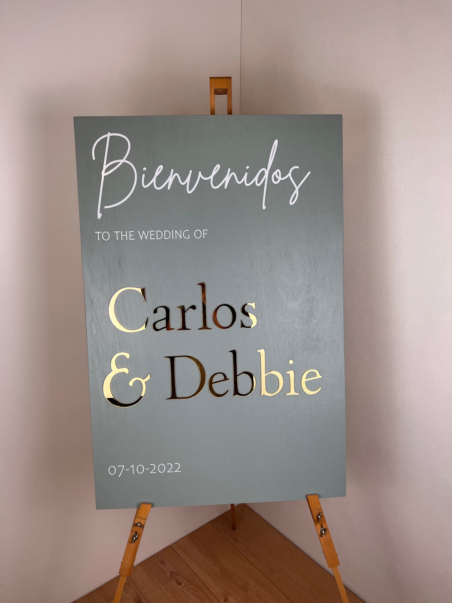 Wedding Welcome Sign Acrylic, Welcome To Our Wedding Sign, Modern Gold Acrylic, Personalised Wedding Decoration, Entrance Sign, A1 A2 XL