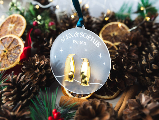 Personalised Couple Gift, New Couple Christmas Bauble, Couple Gift, Gift For Husband, Gift For Wife, Custom Name Ornament, Xmas Keepsake