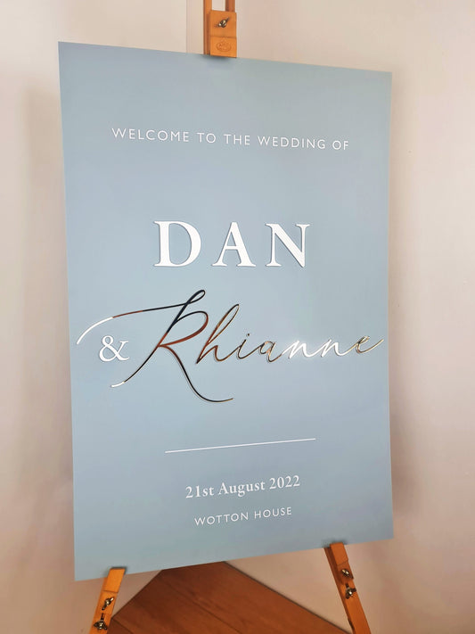 Wedding Welcome Sign Acrylic, Welcome To Our Wedding Sign, Modern Gold Acrylic, Personalised Wedding Decoration, Entrance Sign, A1 A2 XL