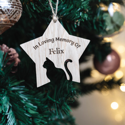 Personalised In Loving Memory Cat Bauble