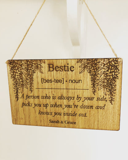 Personalised Bestie Sign
