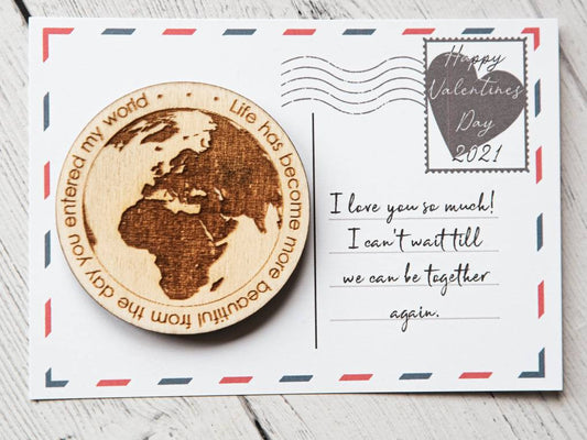 Valentines Lockdown Gift 2021 | Valentines Postcard Gift | Personalised | Fridge Magnet | Thoughtful Keepsake-Maison Creations