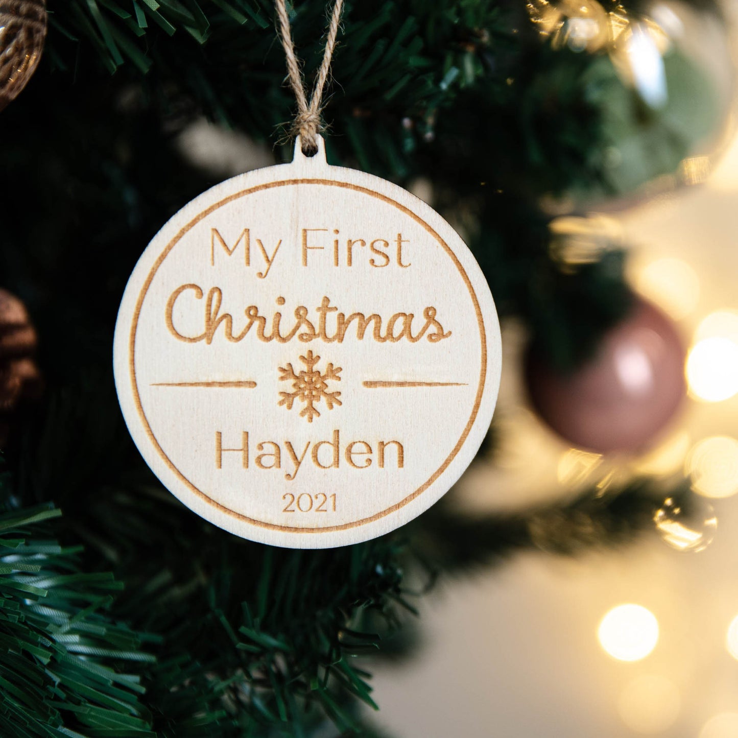 Babies First Christmas | Personalised Tree Decoration | New Baby Gift | 2021 Baby | Babys First Christmas | New Arrival | Handmade In The UK