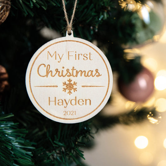 Babies First Christmas | Personalised Tree Decoration | New Baby Gift | 2021 Baby | Babys First Christmas | New Arrival | Handmade In The UK