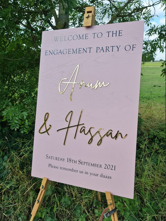 Muslim Wedding, Nikkah Sign, Islamic Welcome Sign, Acrylic Sign, Wood Welcome Sign, Wedding Entry Sign
