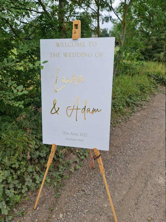 Wedding Welcome Sign, Wedding Welcome Sign Acrylic, Welcome To Our Wedding Sign, Personalised Wedding Decoration, Entrance Sign, A1 A2 XL