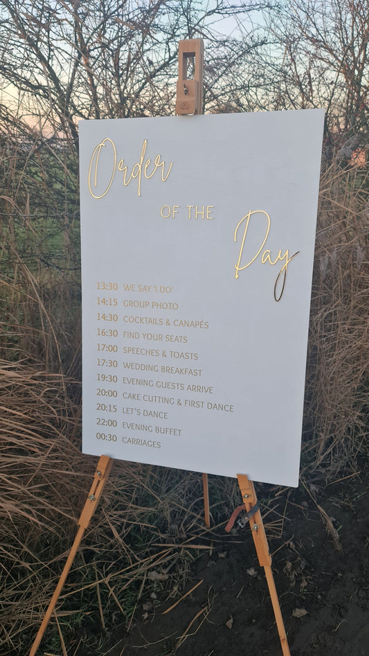Order of the Day Wedding Sign, Wedding Timeline Sign, Wedding Signage, Acrylic Order of Events Sign, Wedding Order Of Service